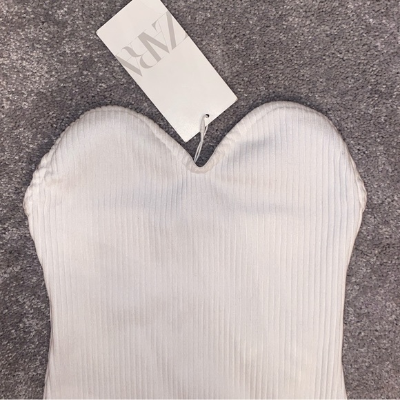 NWT ZARA White Strapless Bodysuit - Picture 3 of 5